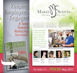 Employee Engagement - Pulse Magazine May 2017 - International Spa Association - Makes Scents Natural Spa Line