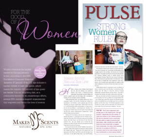 International Spa Association - PULSE Magazine - March April_2016 - Makes Scents Natural Spa Line