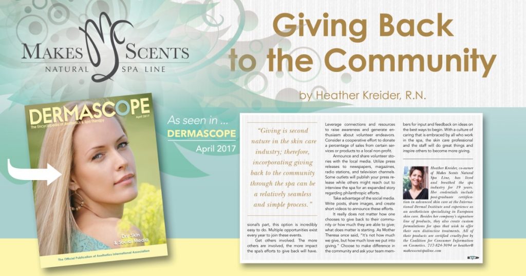 DERMASCOPE Magazine_April 2017_Giving Back to the Community